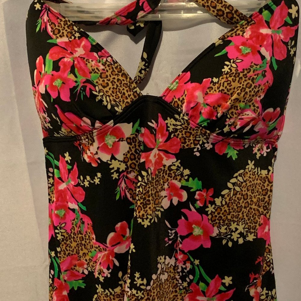 Victoria’s Secret Halter Tankini Floral Animal M